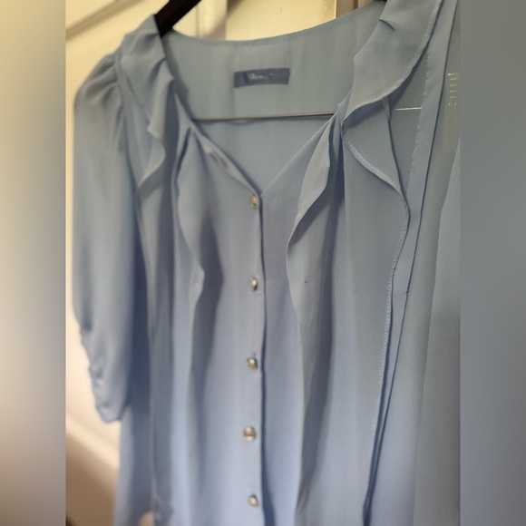 ROEM Soft Blue Button-Up Blouse (S) - Picture 3 of 4